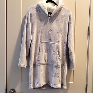 Disney Women's Large Lounger Sherpa Hoodie Mickey Minnie Mouse Embossed Size M
